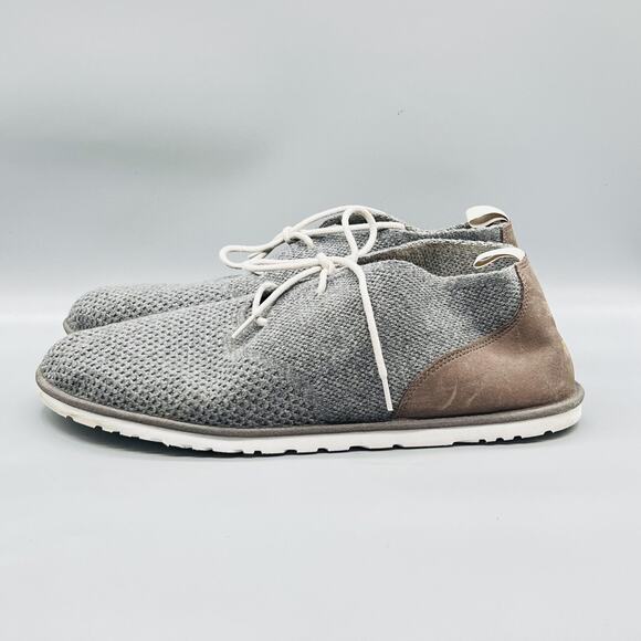 UGG Shoes Mens 17 Gray Suede Knit Maksim Hyperweave Low Top Casual Sneaker Boots main image 4